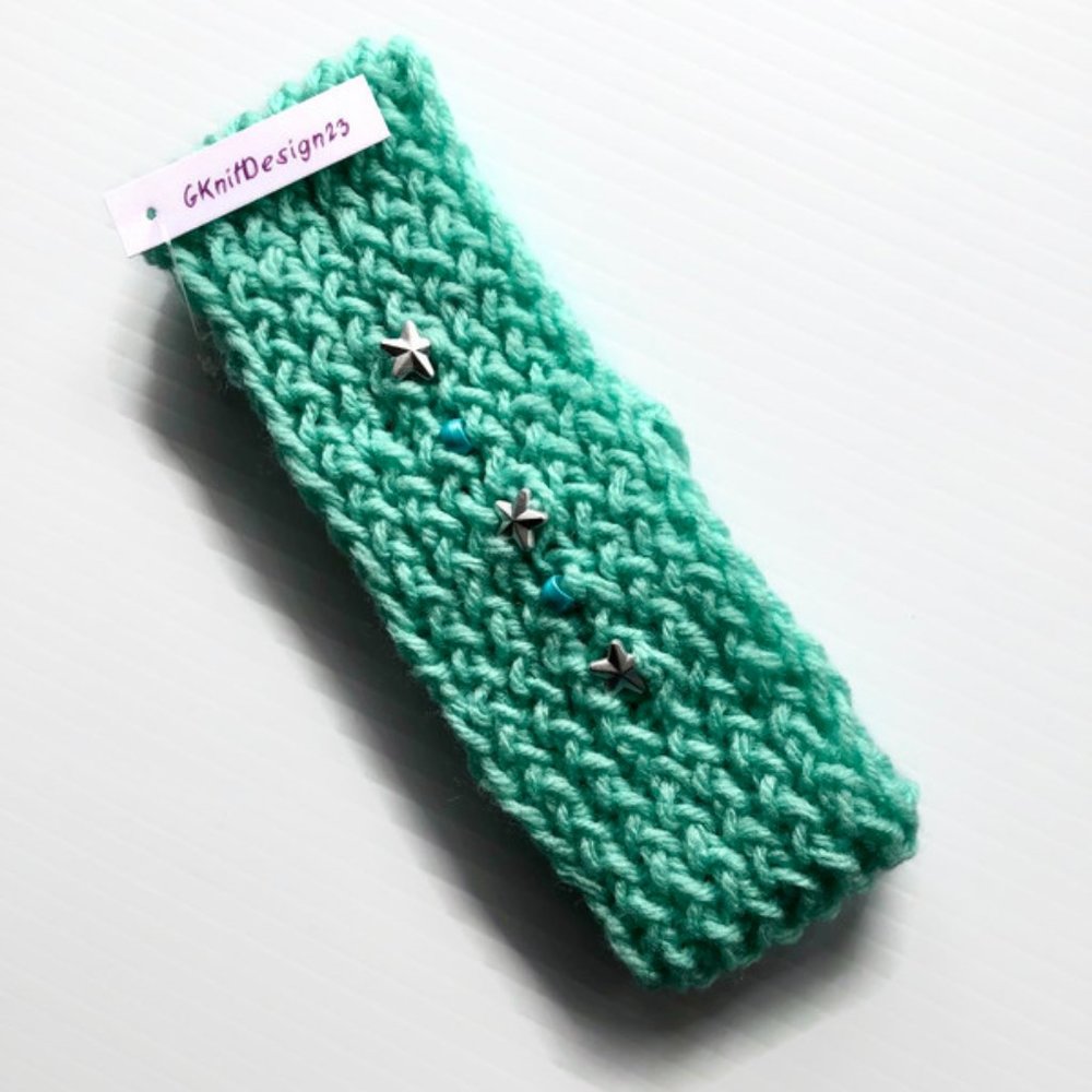 Hand knitted headband, ear warmer